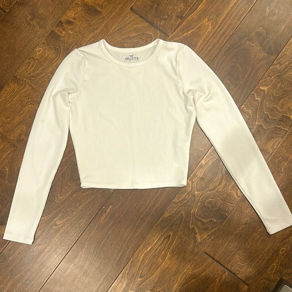 Hollister Ribbed white long sleeve size S